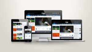 Page d’accueil du site Eurosport avec une sélection d’événements sportifs