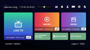 iptv smart player sur TV connectée